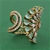 American Diamond Adjustable Ring with Mehndi Plating