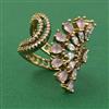 American Diamond Adjustable Ring with Mehndi Plating