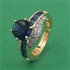 American Diamond Adjustable Ring with 2 Tone Plating