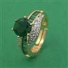 American Diamond Adjustable Ring with 2 Tone Plating