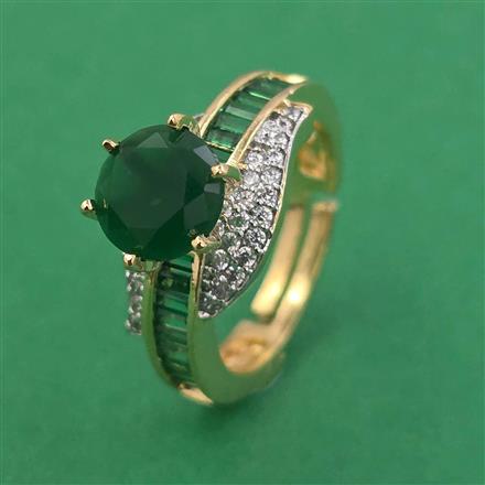 American Diamond Adjustable Ring with 2 Tone Plating