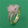 American Diamond Adjustable Ring with 2 Tone Plating