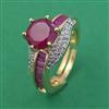 American Diamond Adjustable Ring with 2 Tone Plating