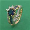 American Diamond Adjustable Ring with 2 Tone Plating