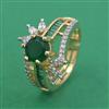 American Diamond Adjustable Ring with 2 Tone Plating