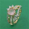 American Diamond Adjustable Ring with 2 Tone Plating