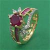 American Diamond Adjustable Ring with 2 Tone Plating