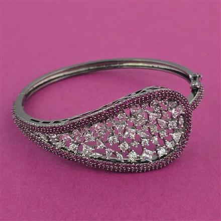 American Diamond Openable kada with Black Plating