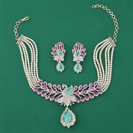 American Diamond Birds Necklace with Carat Plating