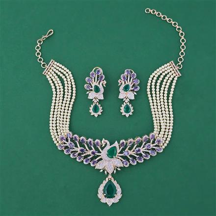 American Diamond Birds Necklace with Carat Plating