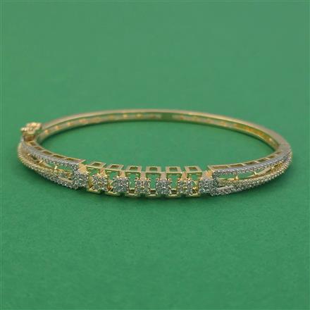 American Diamond Openable kada with Rhodium Plating 2 Tone Plating