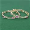 American Diamond 2 Pc Classic Bangles with 2 Tone Plating