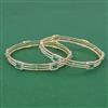 American Diamond 2 Pc Classic Bangles with 2 Tone Plating