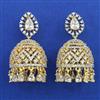 American Diamond Jhumki with Rhodium Plating 2 Tone Plating Mehndi Plating