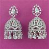 American Diamond Jhumki with Rhodium Plating 2 Tone Plating Mehndi Plating
