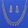 American Diamond Classic Necklace with Rhodium Plating 2 Tone Plating Mehndi Plating