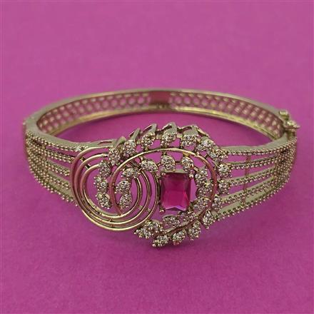 American Diamond Broad Kada with Mehndi Plating