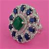 American Diamond Adjustable Ring with Rhodium Plating