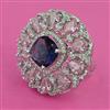 American Diamond Adjustable Ring with Rhodium Plating