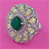 American Diamond Adjustable Ring with Rhodium Plating