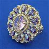 American Diamond Adjustable Ring with Carat Plating