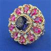 American Diamond Adjustable Ring with Carat Plating