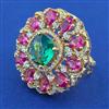 American Diamond Adjustable Ring with Carat Plating
