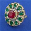 American Diamond Adjustable Ring with Carat Plating