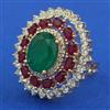 American Diamond Adjustable Ring with Carat Plating