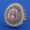 American Diamond Adjustable Ring with Carat Plating