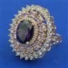 American Diamond Adjustable Ring with Carat Plating