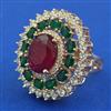 American Diamond Adjustable Ring with Carat Plating