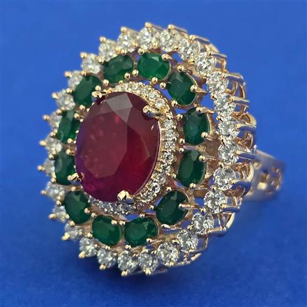 American Diamond Adjustable Ring with Carat Plating