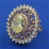 American Diamond Adjustable Ring with Carat Plating