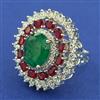 American Diamond Adjustable Ring with Rhodium Plating