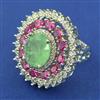 American Diamond Adjustable Ring with Rhodium Plating