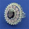 American Diamond Adjustable Ring with Rhodium Plating