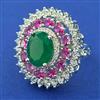 American Diamond Adjustable Ring with Rhodium Plating