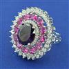 American Diamond Adjustable Ring with Rhodium Plating