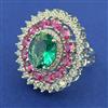 American Diamond Adjustable Ring with Rhodium Plating