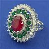 American Diamond Adjustable Ring with Rhodium Plating