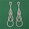 American Diamond Long Earring with Rhodium Plating 2 Tone Plating Mehndi Plating Carat Plating