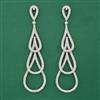 American Diamond Long Earring with Rhodium Plating 2 Tone Plating Mehndi Plating Carat Plating