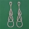 American Diamond Long Earring with Rhodium Plating 2 Tone Plating Mehndi Plating Carat Plating