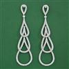 American Diamond Long Earring with Rhodium Plating 2 Tone Plating Mehndi Plating Carat Plating