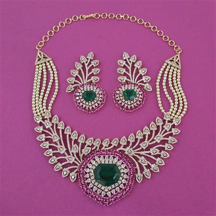 American Diamond Classic Necklace with Carat Plating