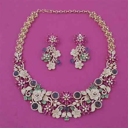 American Diamond Classic Necklace with Carat Plating