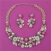 American Diamond Pearl Necklace with Carat Plating