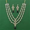 American Diamond Pearl Necklace with 2 Tone Plating