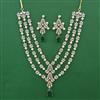 American Diamond Pearl Necklace with 2 Tone Plating